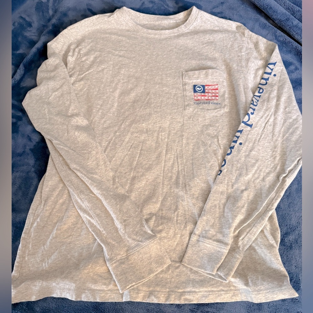 Vineyard Vines Men's Gray Long Sleeve Shirt Size M